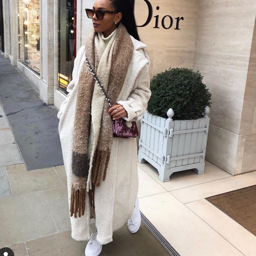 Cream Mack borg coat
